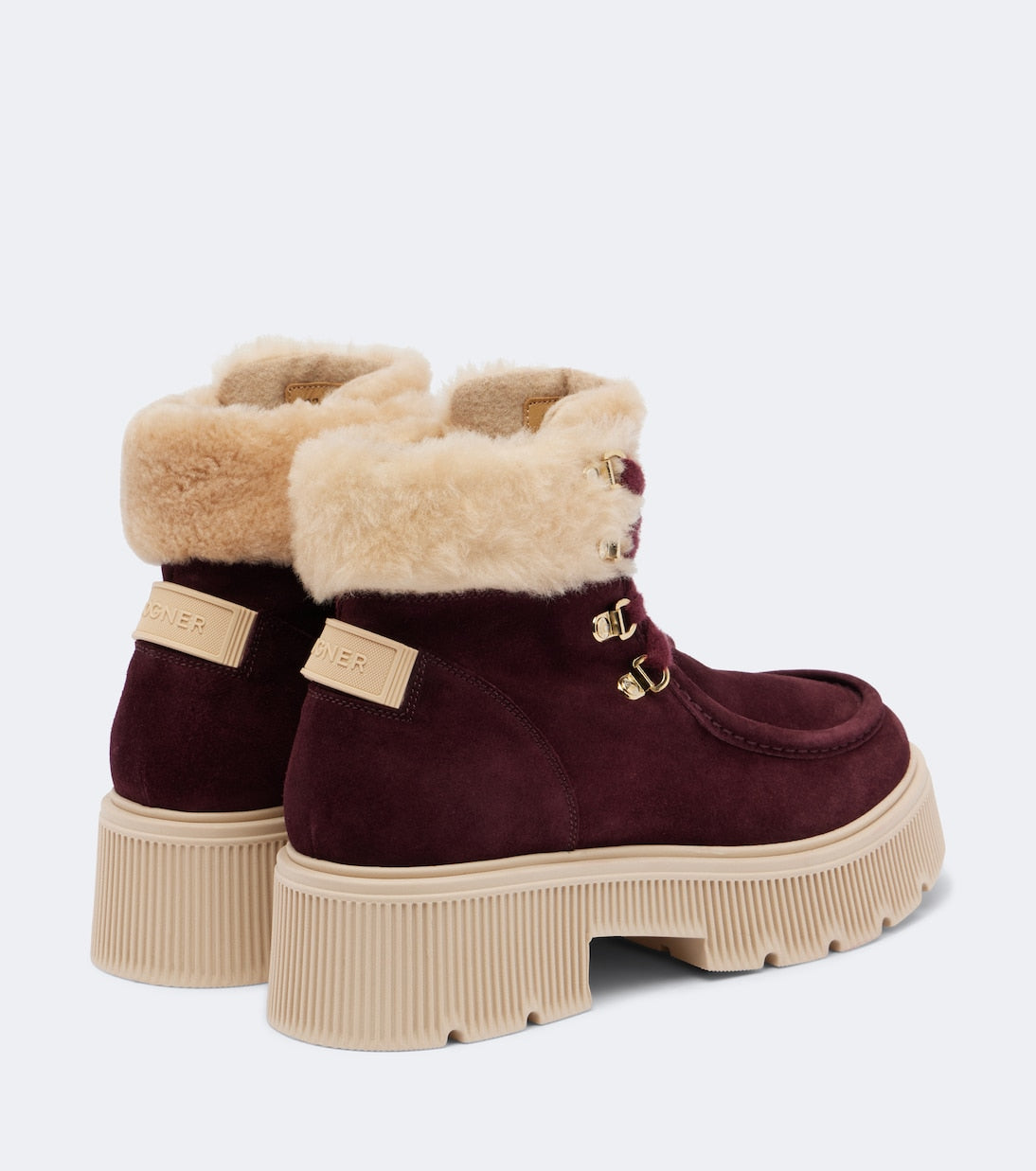 Bogner - Turin shearling-trimmed suede lace-up boots