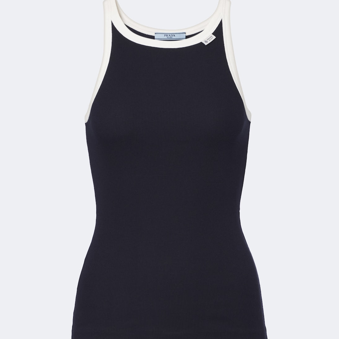 Prada - Ribbed-knit cotton tank top