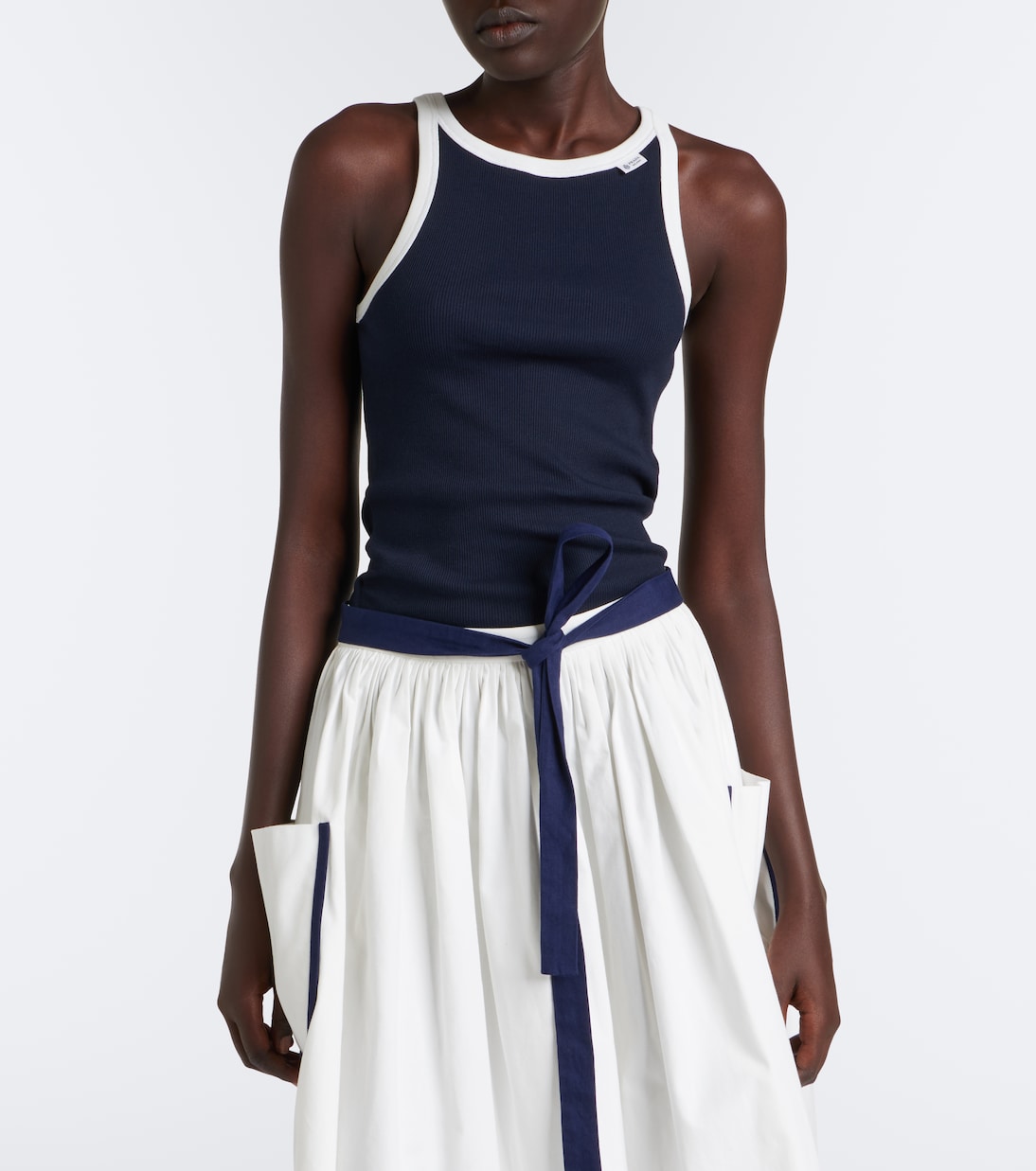 Prada - Ribbed-knit cotton tank top