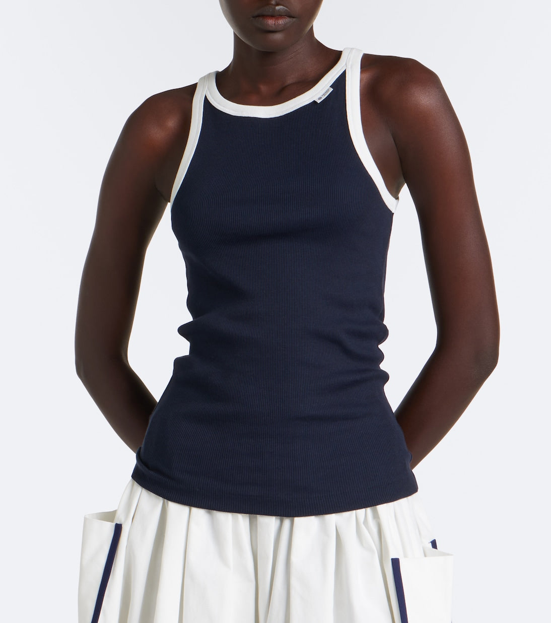 Prada - Ribbed-knit cotton tank top