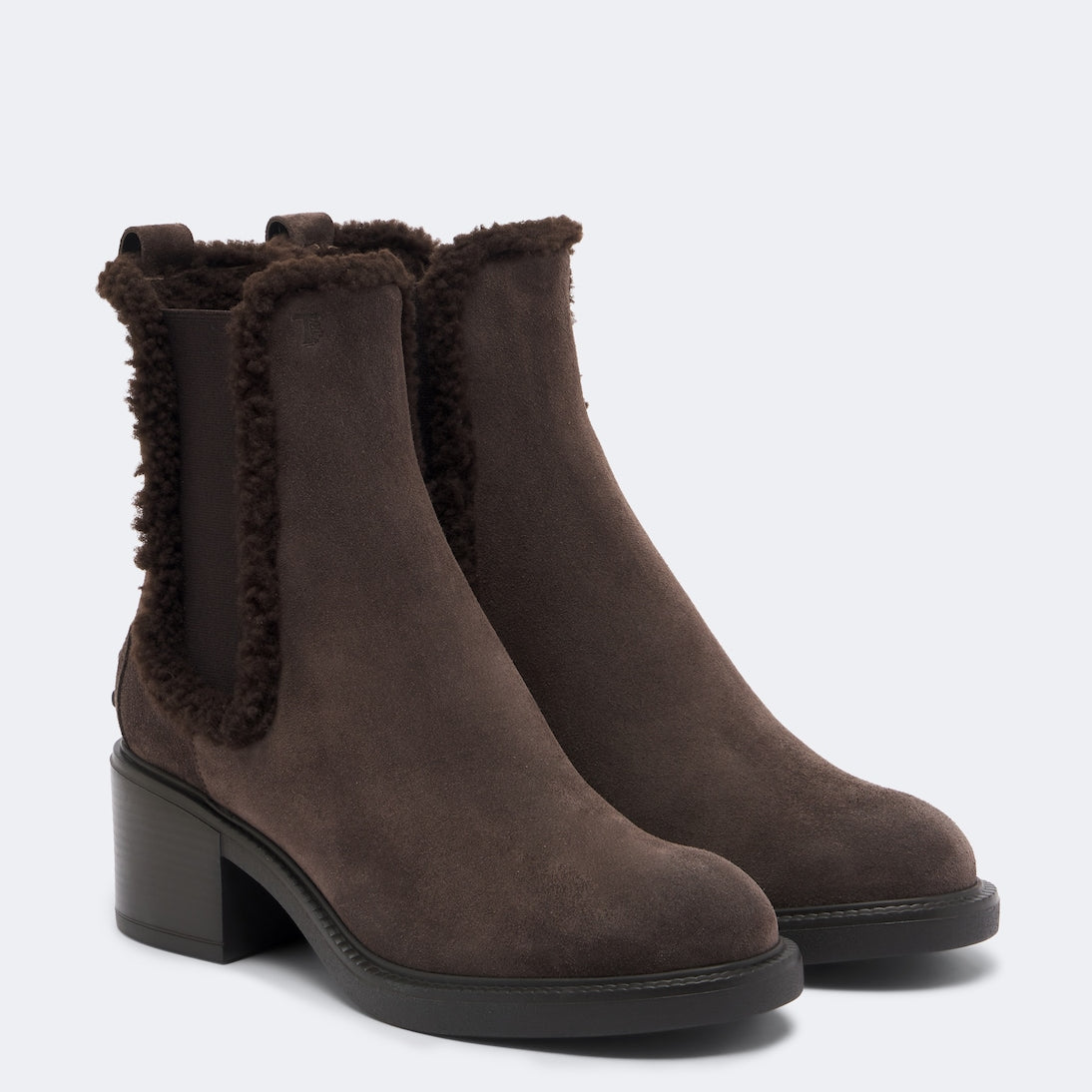 Tod's - Shearling-lined suede ankle boots