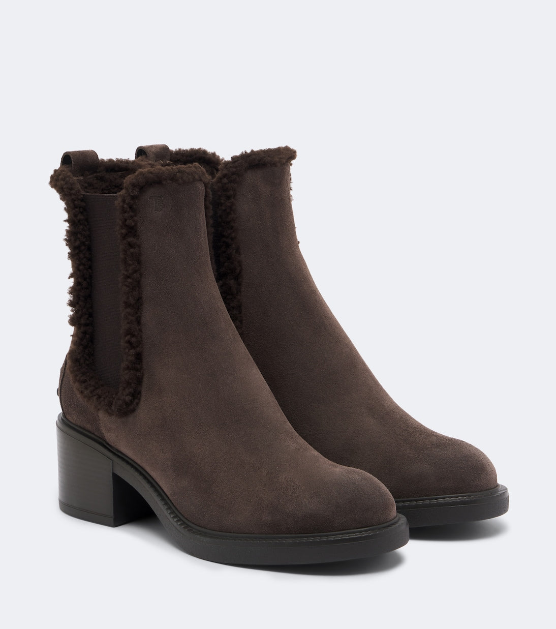 Tod's - Shearling-lined suede ankle boots