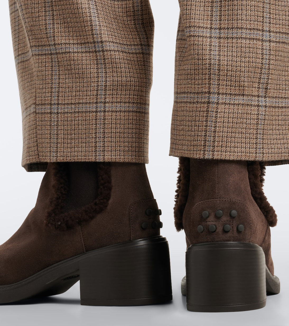 Tod's - Shearling-lined suede ankle boots