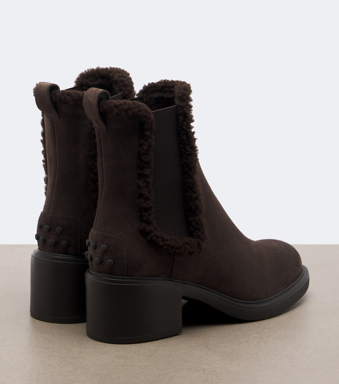 Tod's - Shearling-lined suede ankle boots