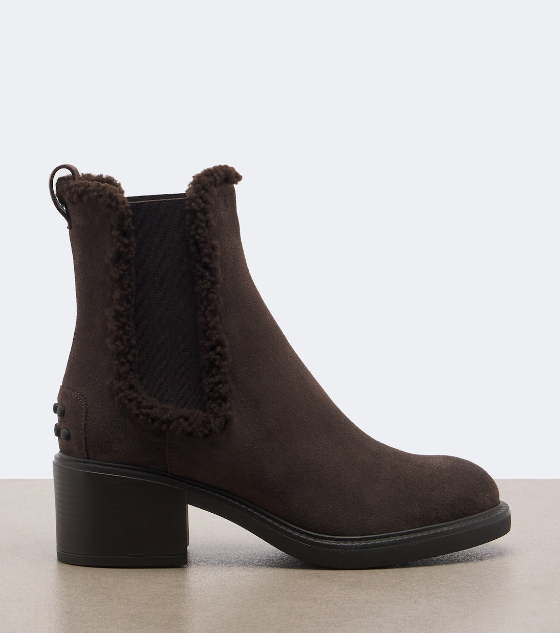 Tod's - Shearling-lined suede ankle boots
