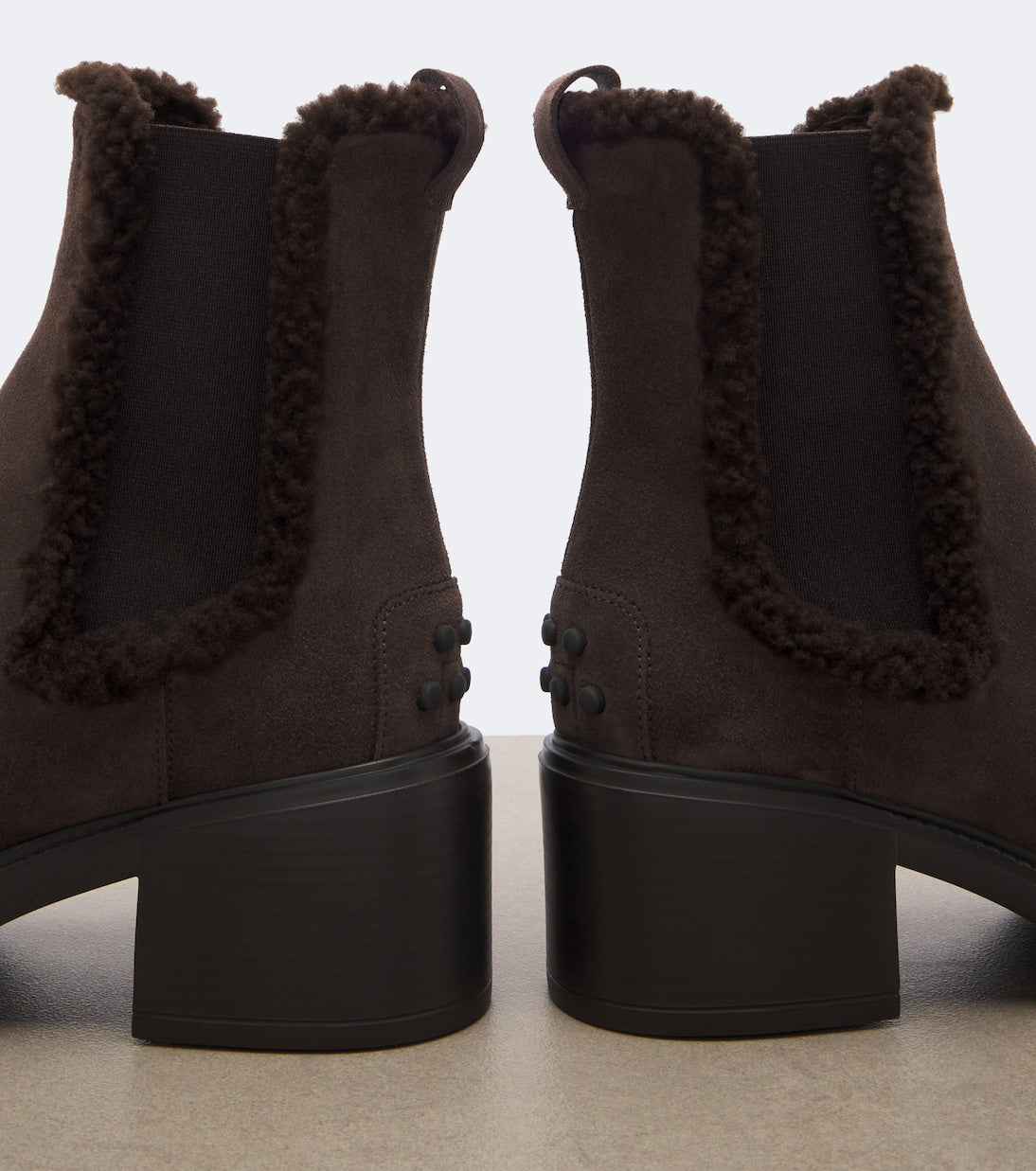 Tod's - Shearling-lined suede ankle boots