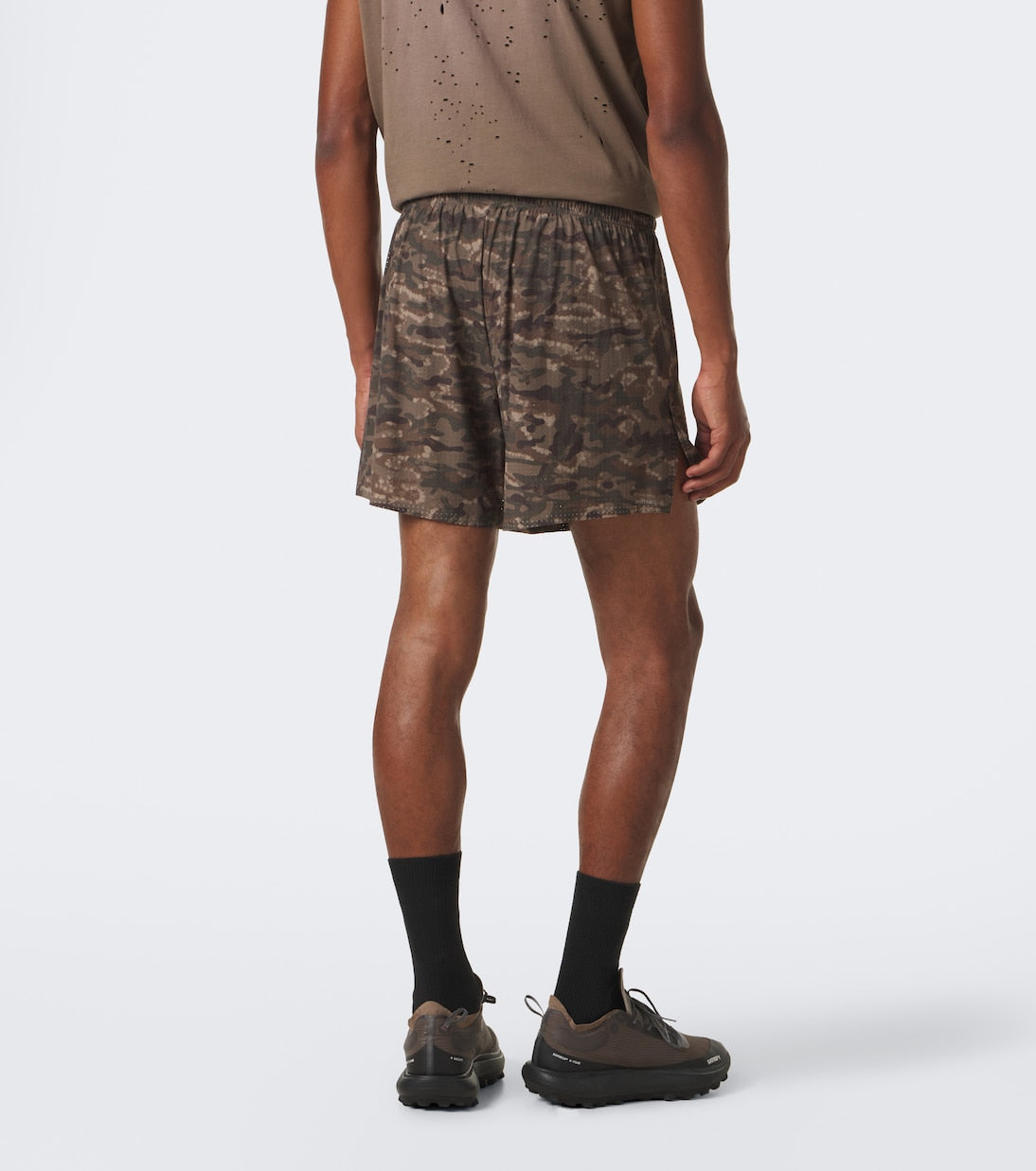 Satisfy - Space‑O 5" camouflage running shorts