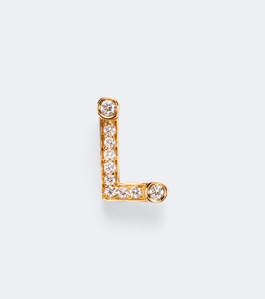 Sophie Bille Brahe - Initial Petite L 18kt gold single earring with diamonds