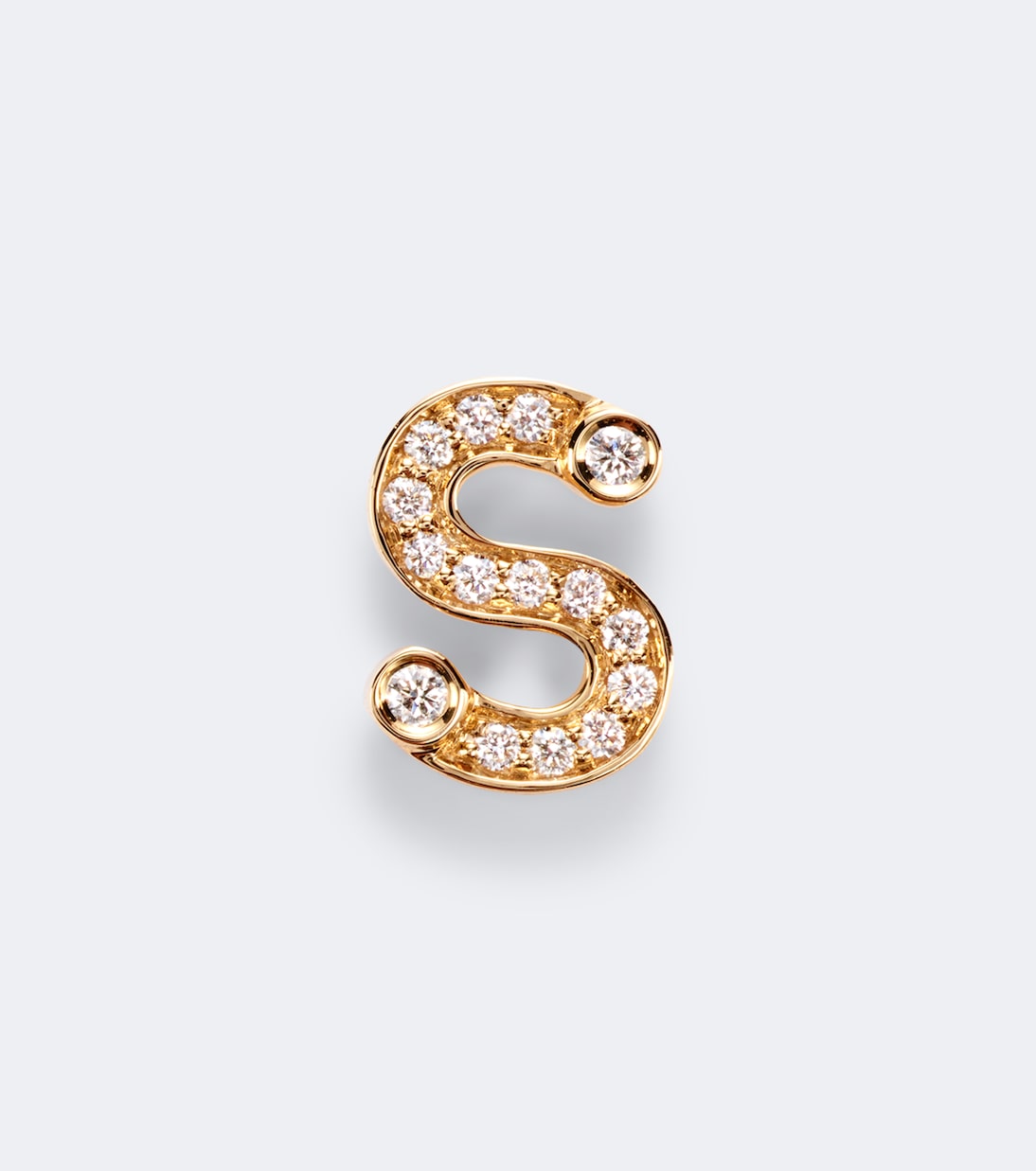 Sophie Bille Brahe - Initial Petite S 18kt gold single earring with diamonds