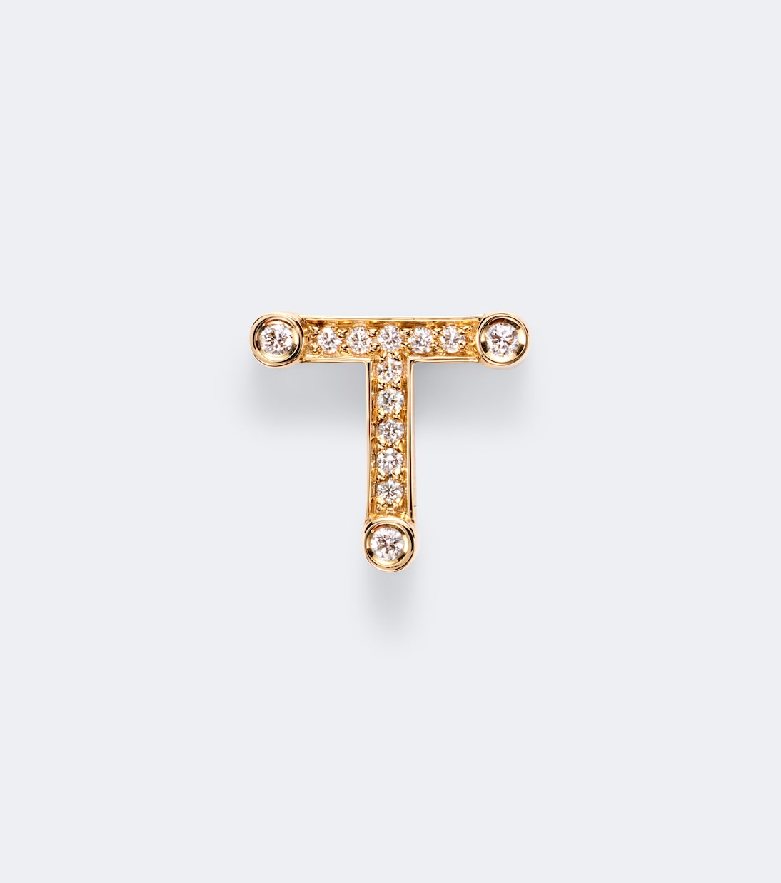 Sophie Bille Brahe - Initial Petite T 18kt gold single earring with diamonds