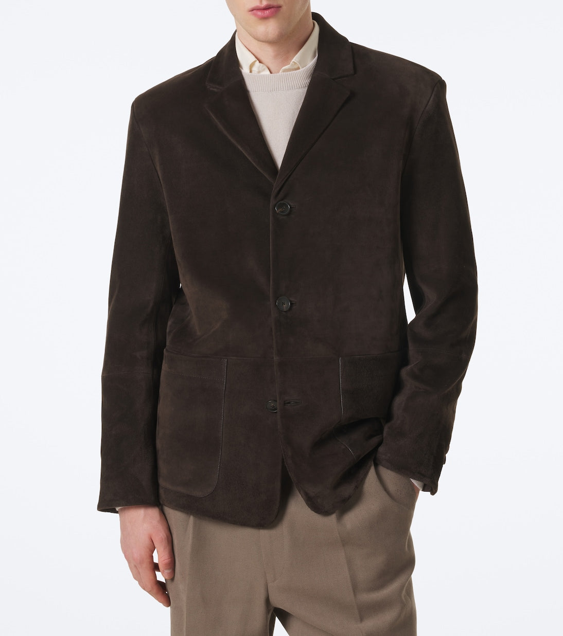 Yves Salomon - Single-breasted suede jacket