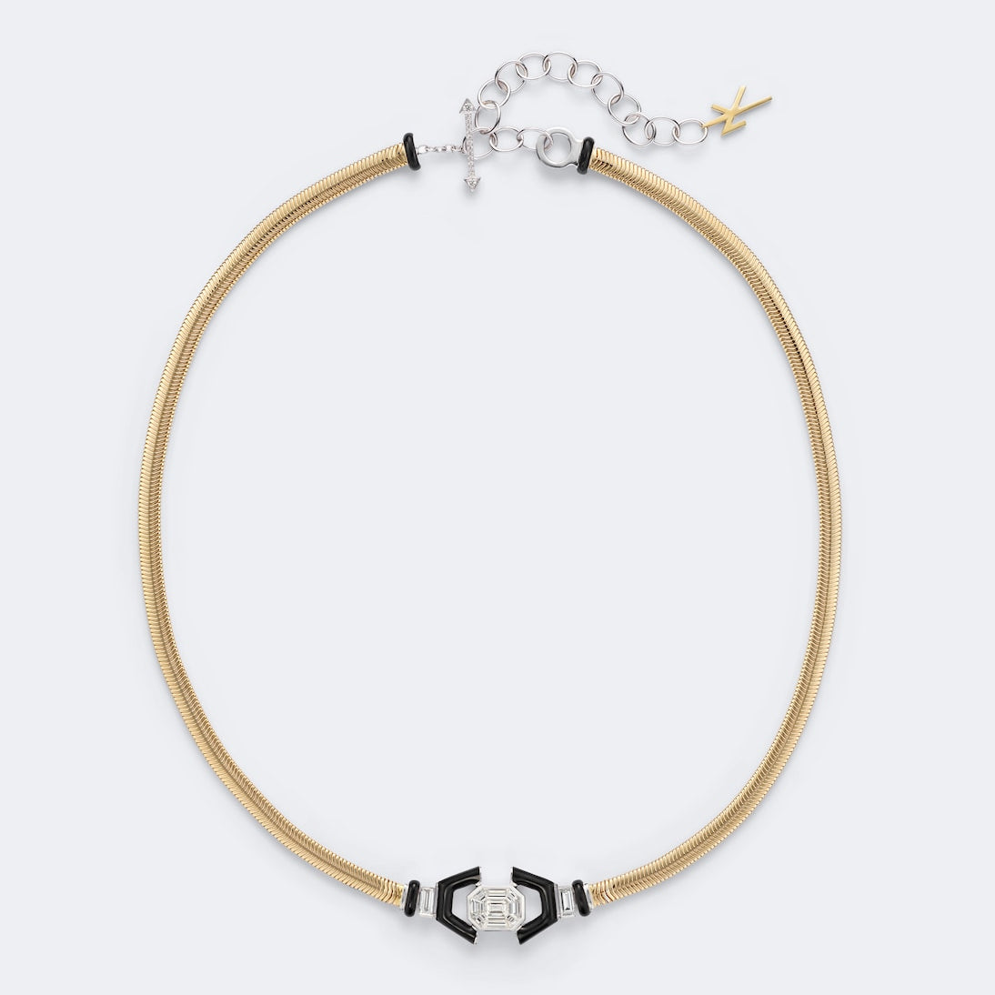 Nikos Koulis - Feelings 18kt gold and enamel necklace with diamonds