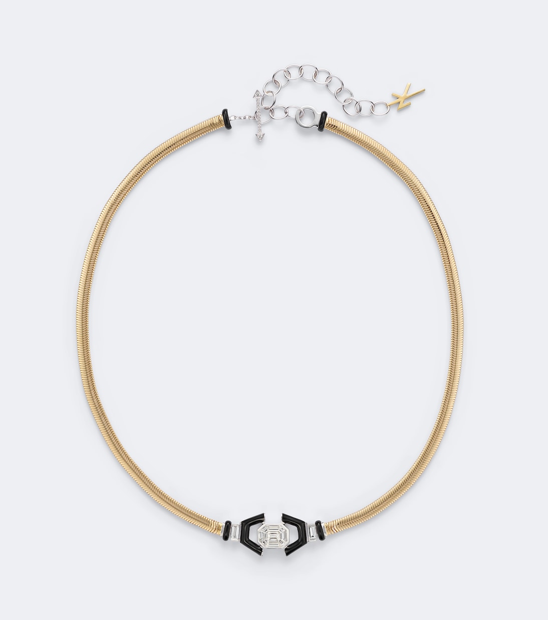 Nikos Koulis - Feelings 18kt gold and enamel necklace with diamonds