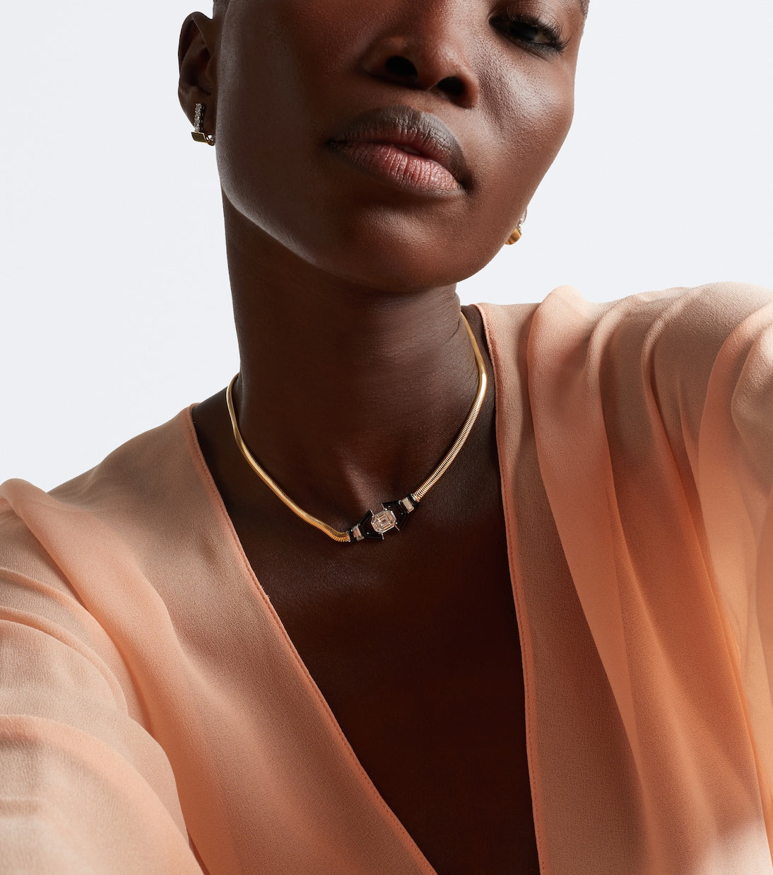 Nikos Koulis - Feelings 18kt gold and enamel necklace with diamonds