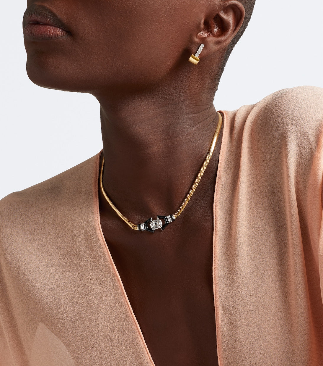 Nikos Koulis - Feelings 18kt gold and enamel necklace with diamonds
