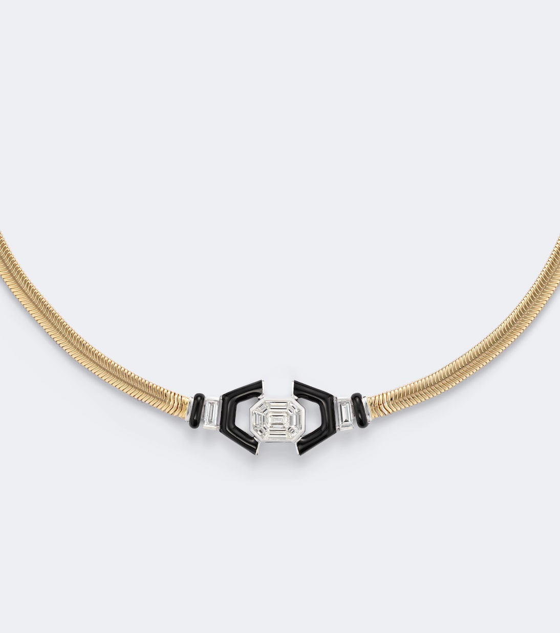 Nikos Koulis - Feelings 18kt gold and enamel necklace with diamonds