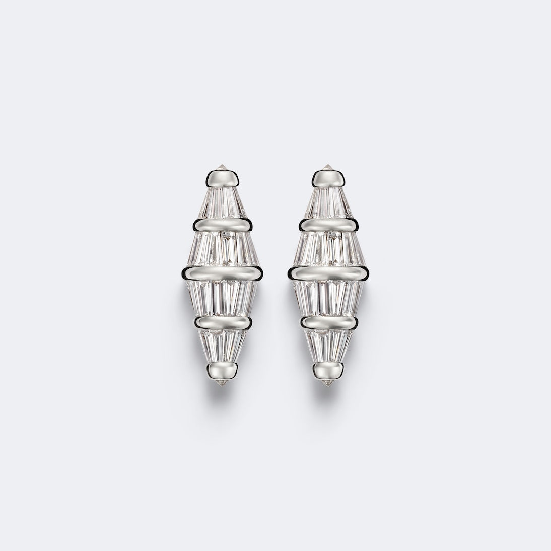 Nikos Koulis - Spectrum Large 18kt white gold earrings with diamonds