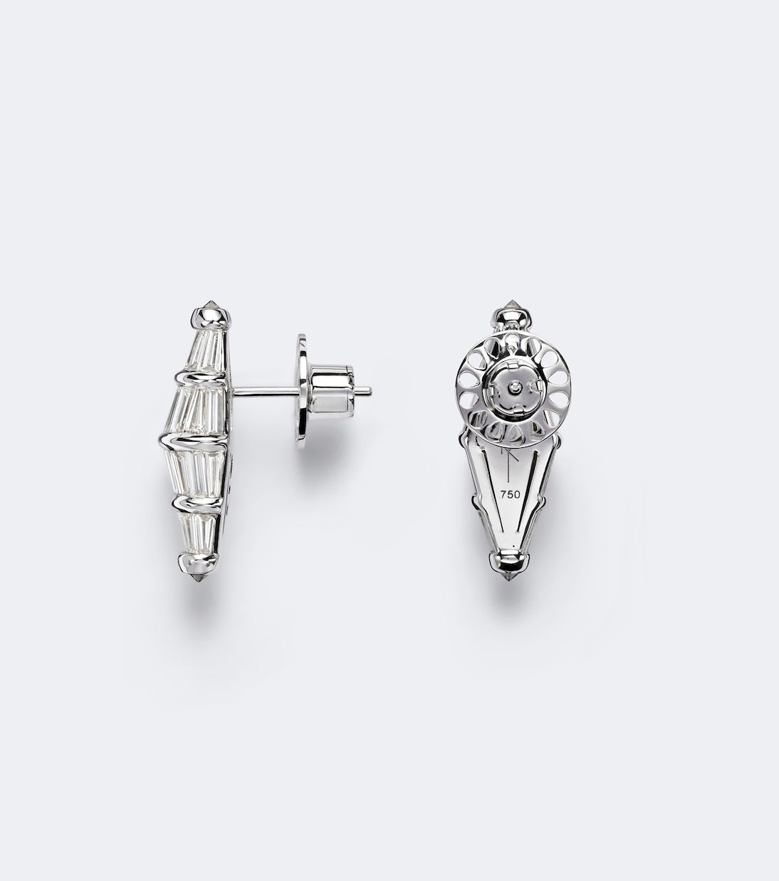 Nikos Koulis - Spectrum Large 18kt white gold earrings with diamonds