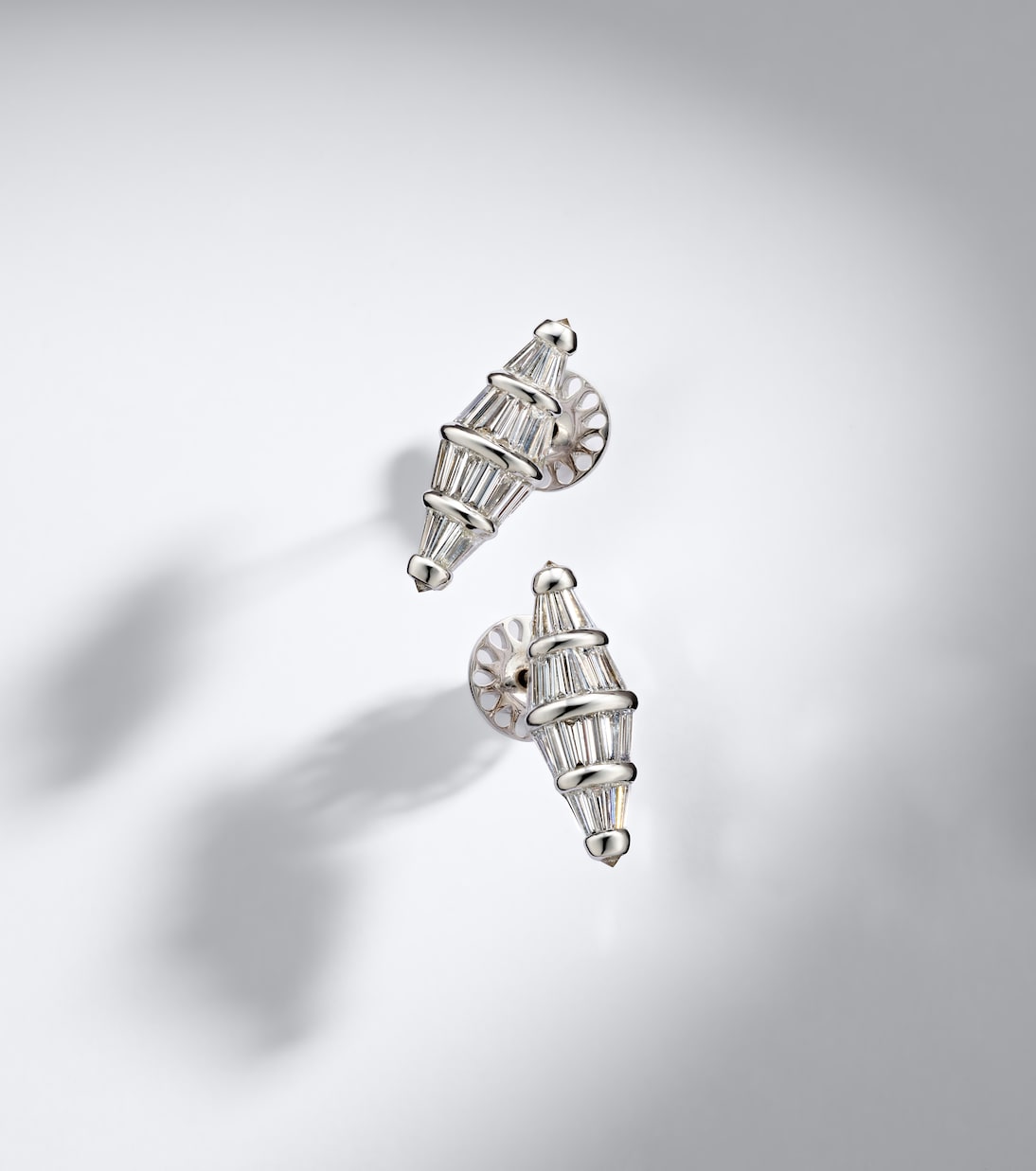 Nikos Koulis - Spectrum Large 18kt white gold earrings with diamonds