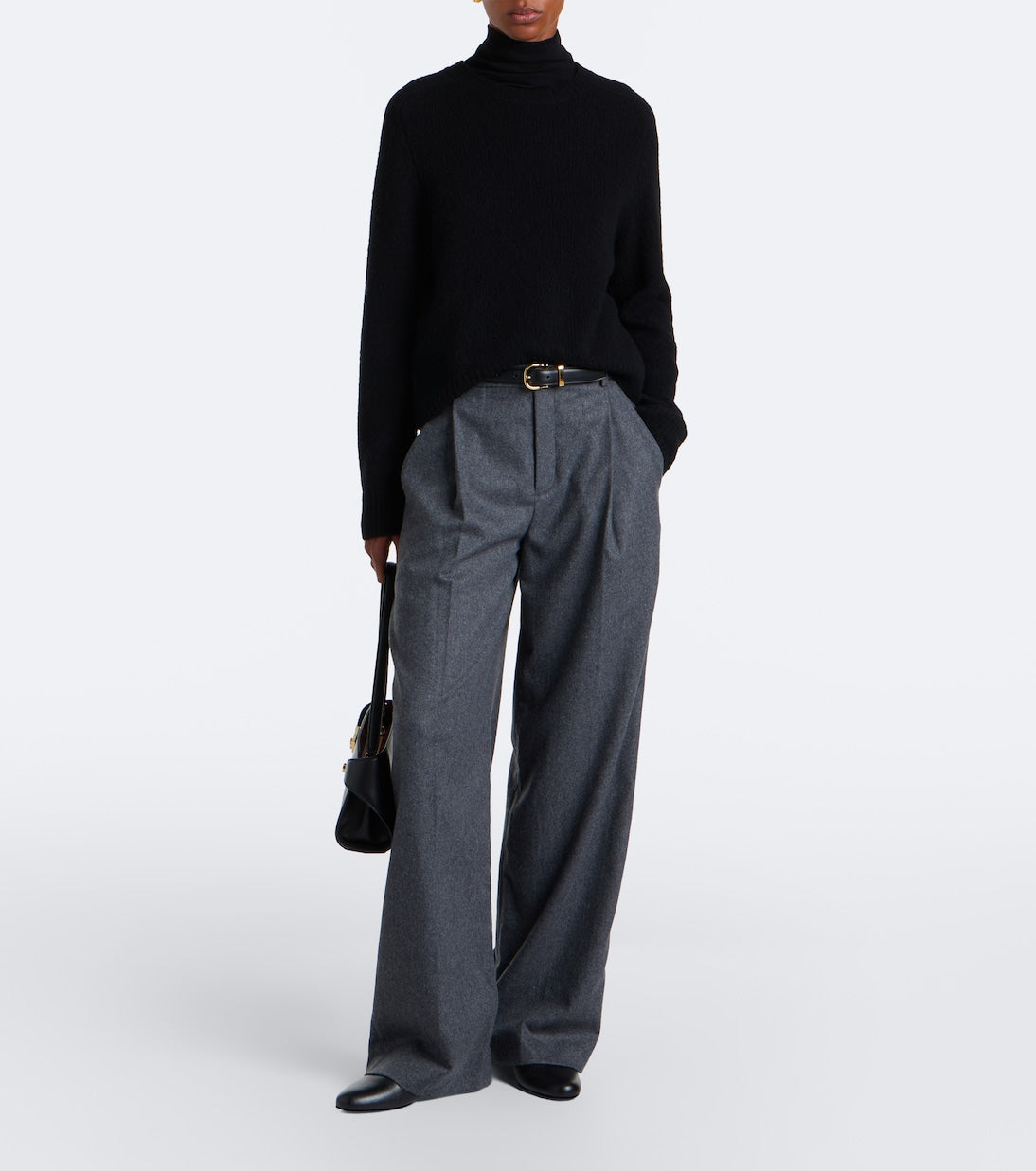 Vince - Camille wool-blend flannel wide-leg pants