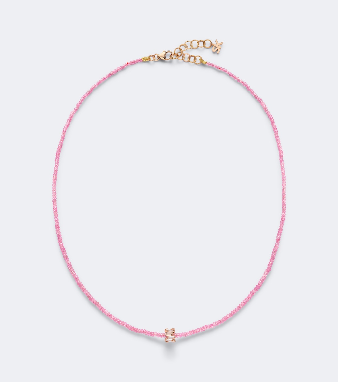 Suzanne Kalan - Infinite 18kt rose gold beaded necklace with spinels and diamonds
