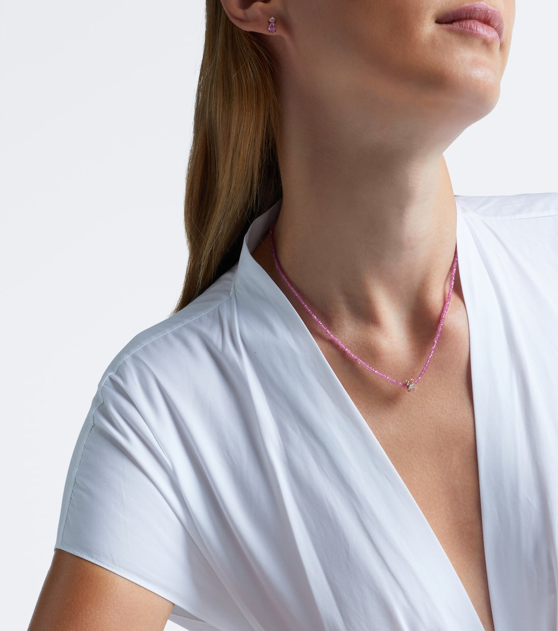 Suzanne Kalan - Infinite 18kt rose gold beaded necklace with spinels and diamonds