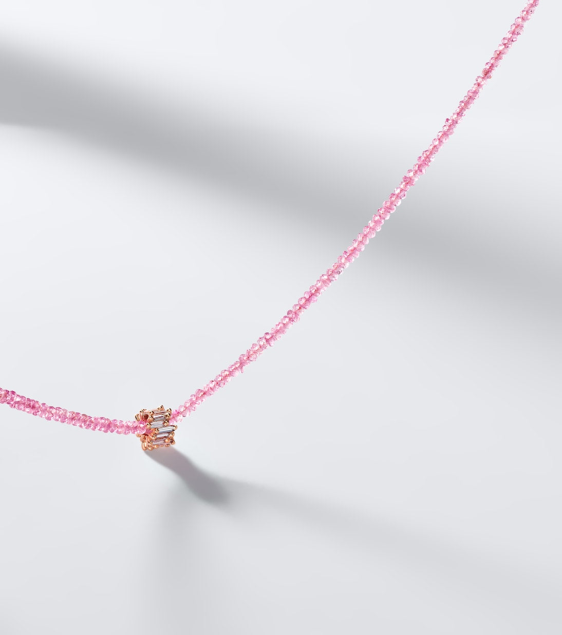 Suzanne Kalan - Infinite 18kt rose gold beaded necklace with spinels and diamonds