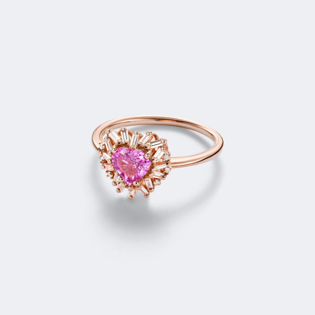 Suzanne Kalan - 18kt rose gold ring with sapphire and diamonds