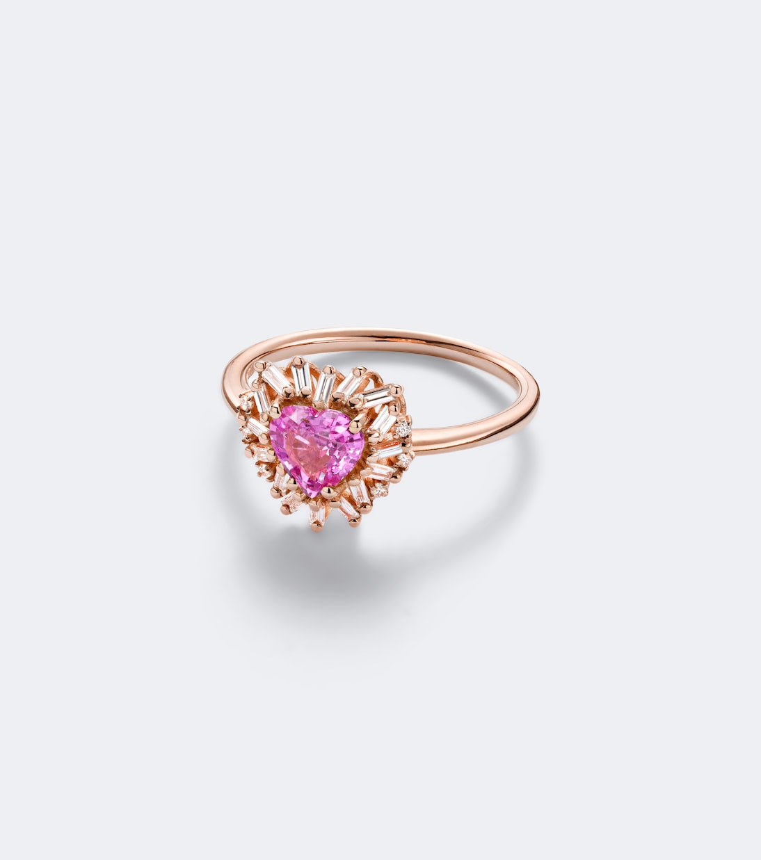 Suzanne Kalan - 18kt rose gold ring with sapphire and diamonds