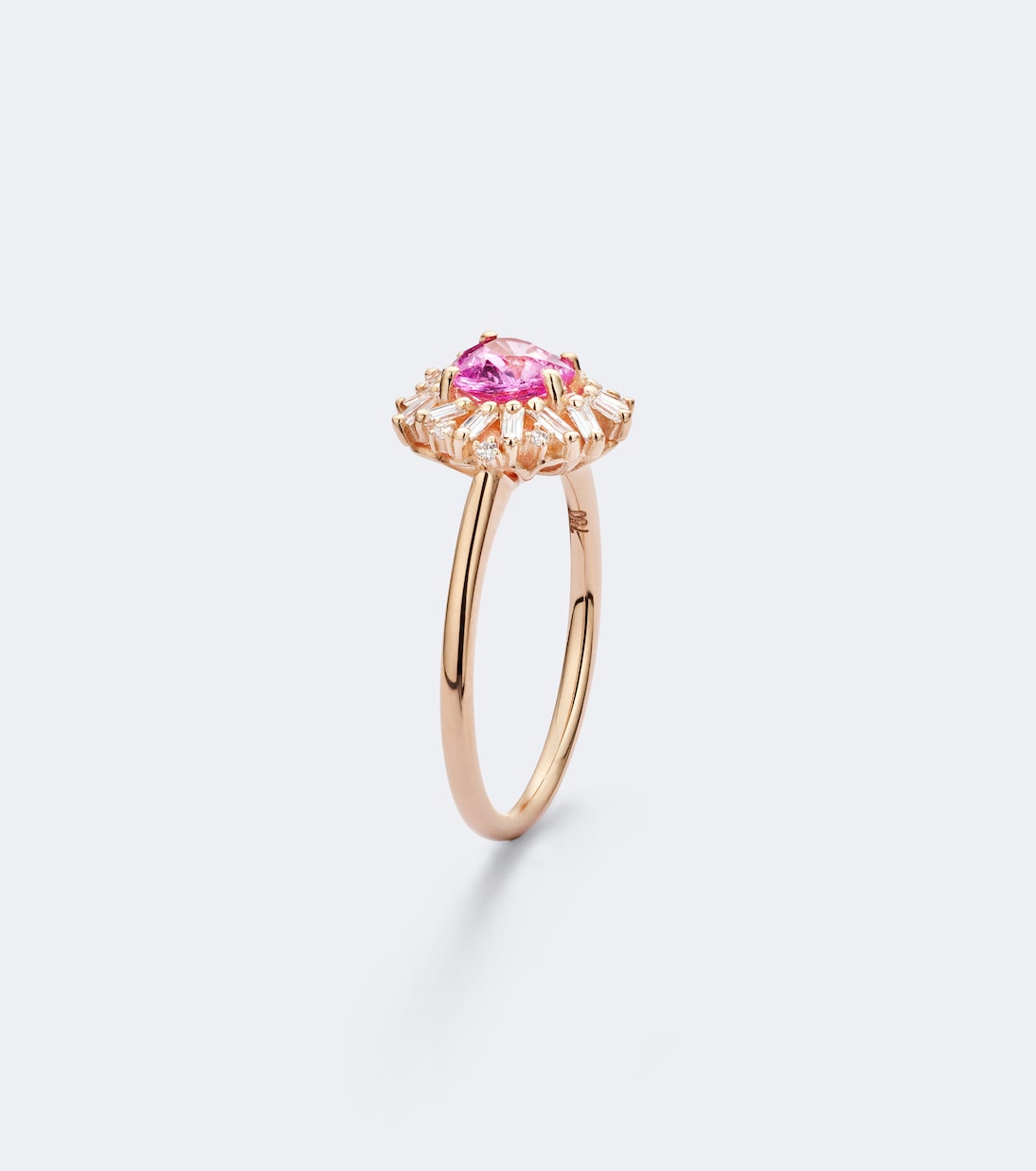 Suzanne Kalan - 18kt rose gold ring with sapphire and diamonds
