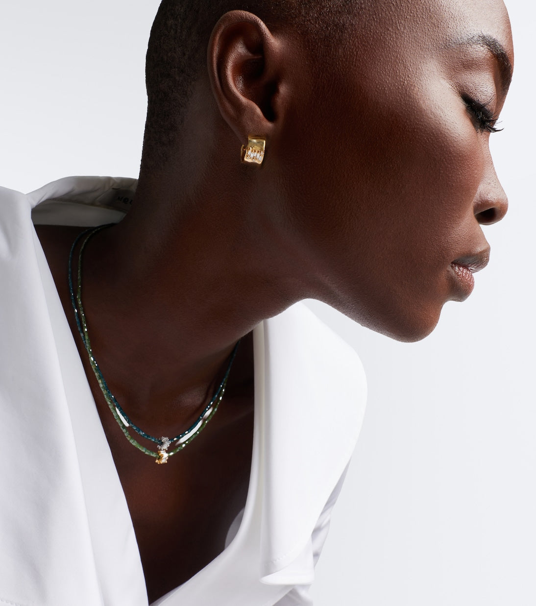 Suzanne Kalan - Mini 18kt gold hoop earrings with diamonds