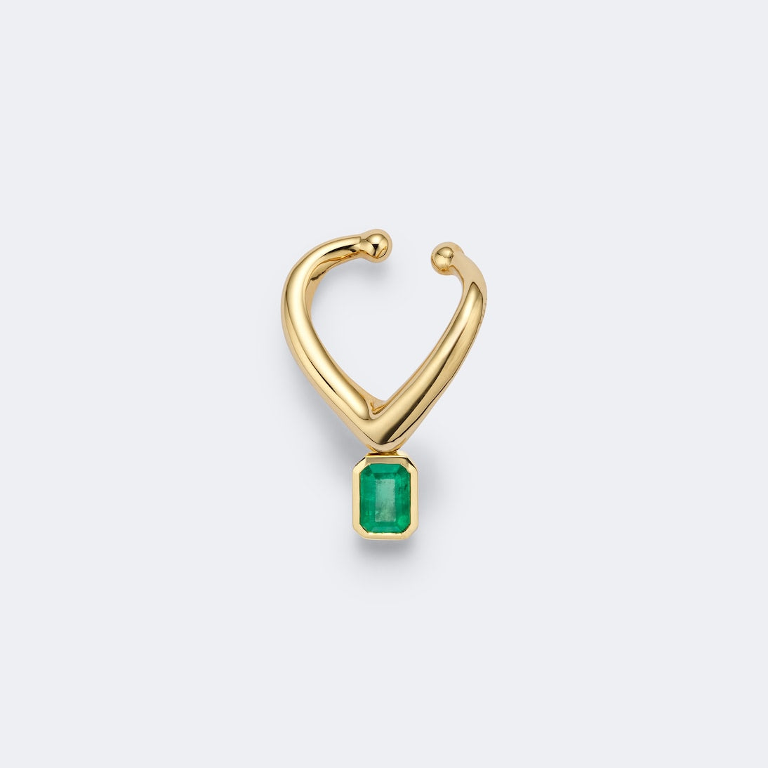 Shay Jewelry - Zar 18kt gold ear cuff with emerald