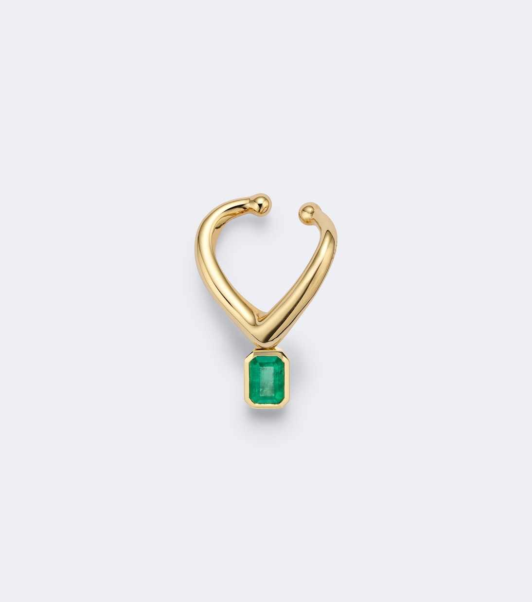 Shay Jewelry - Zar 18kt gold ear cuff with emerald
