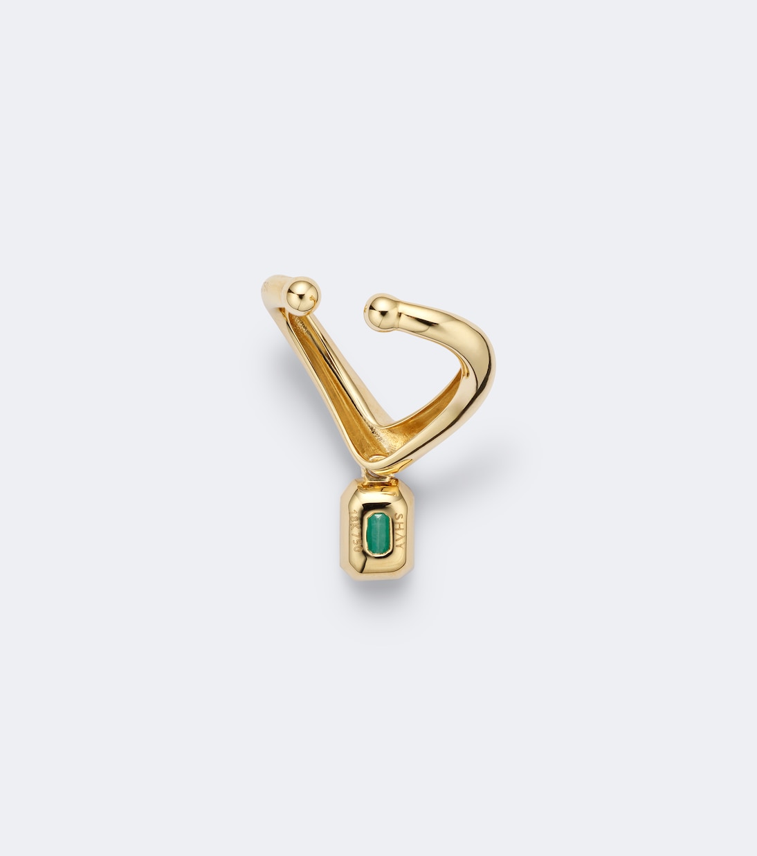 Shay Jewelry - Zar 18kt gold ear cuff with emerald