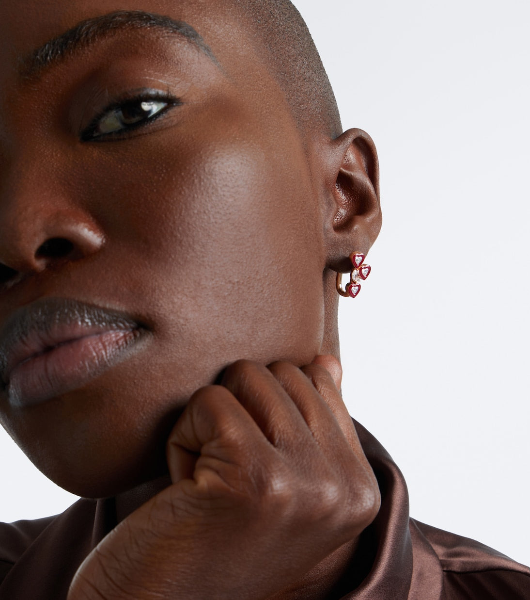 Kamyen - Candy Crush 18kt rose gold and enamel earrings with diamonds