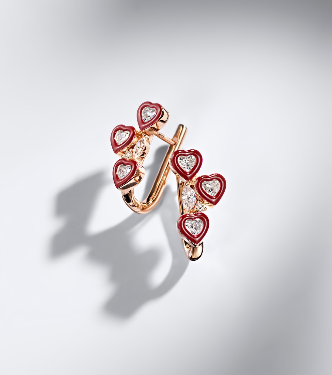 Kamyen - Candy Crush 18kt rose gold and enamel earrings with diamonds