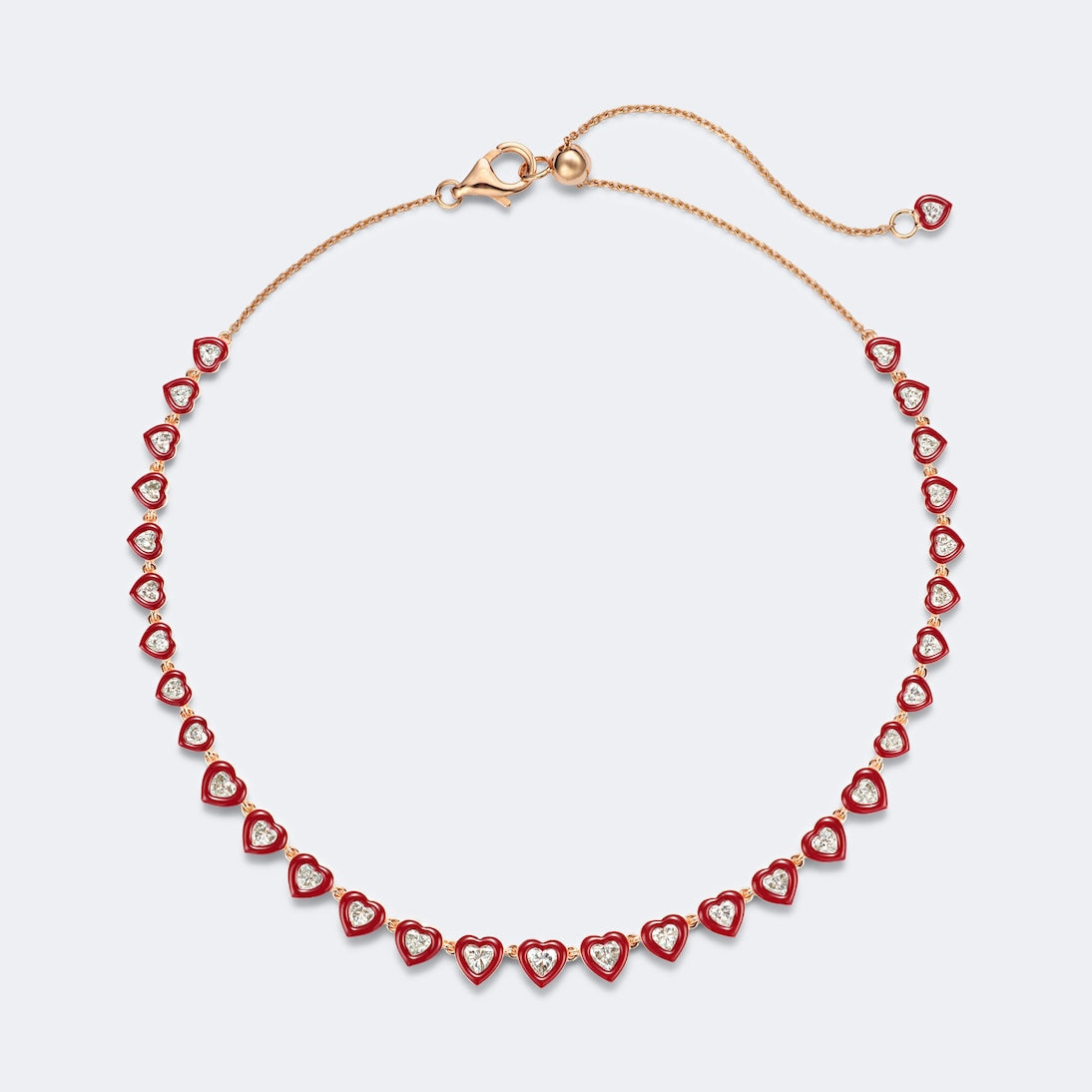 Kamyen - Candy Crush 18kt rose gold and enamel necklace with diamonds