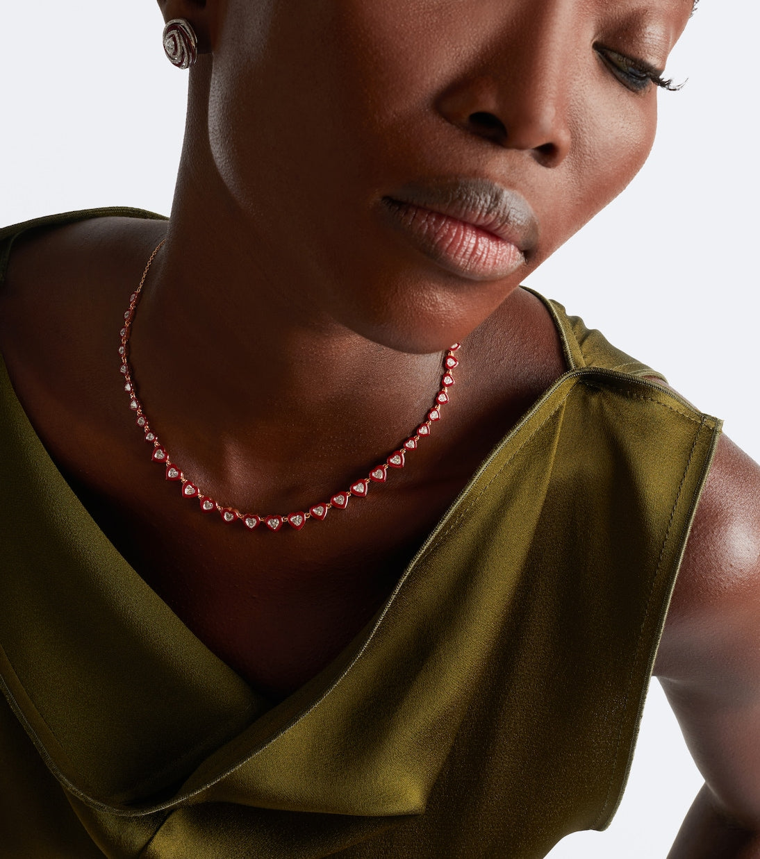 Kamyen - Candy Crush 18kt rose gold and enamel necklace with diamonds