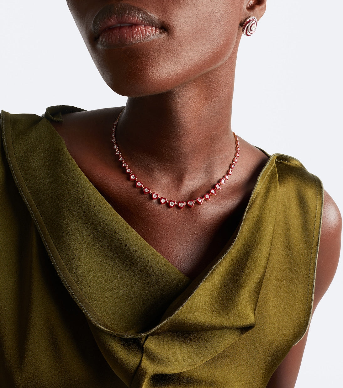 Kamyen - Candy Crush 18kt rose gold and enamel necklace with diamonds