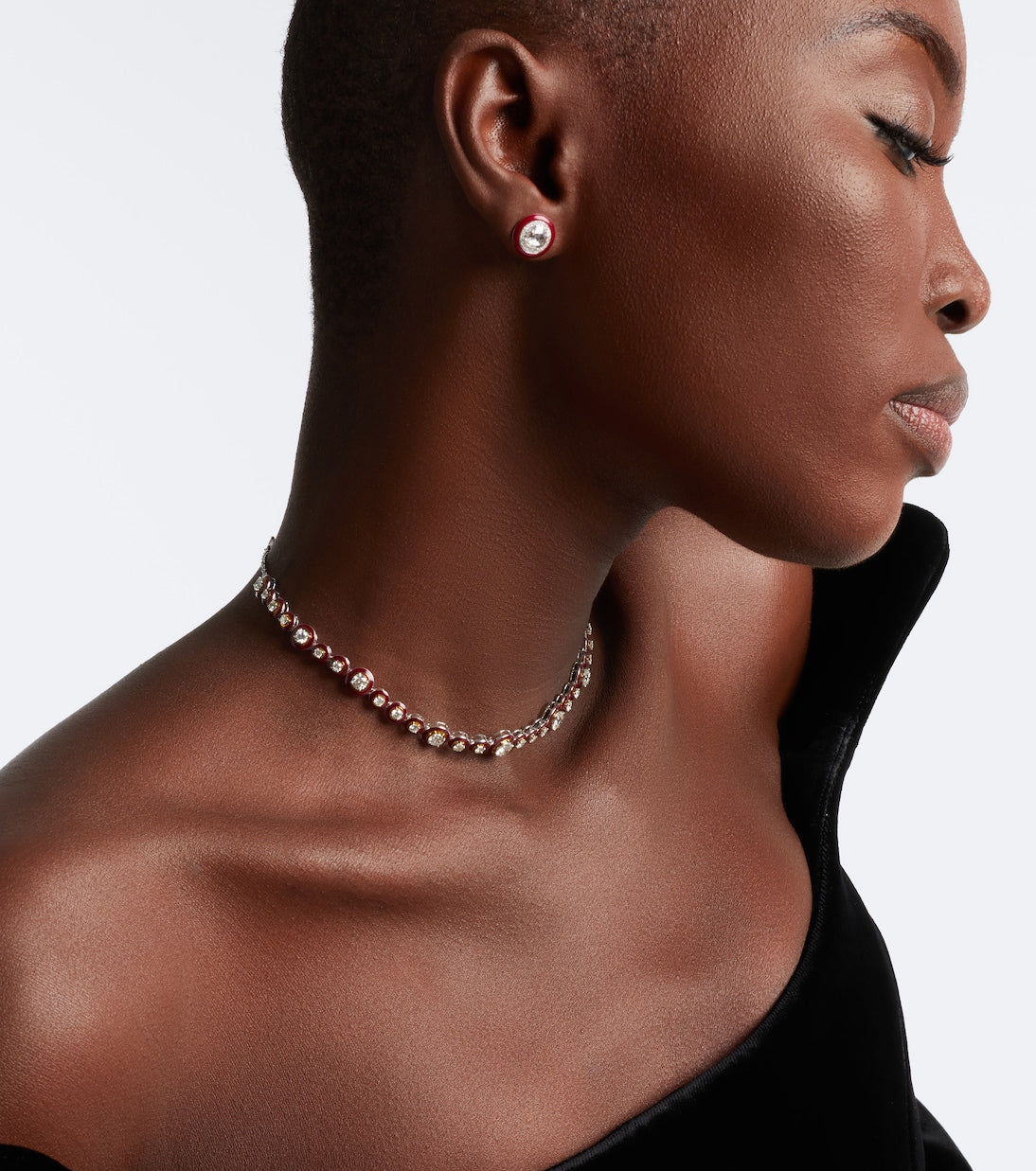 Kamyen - Polka Dots 18kt white gold and enamel necklace with diamonds