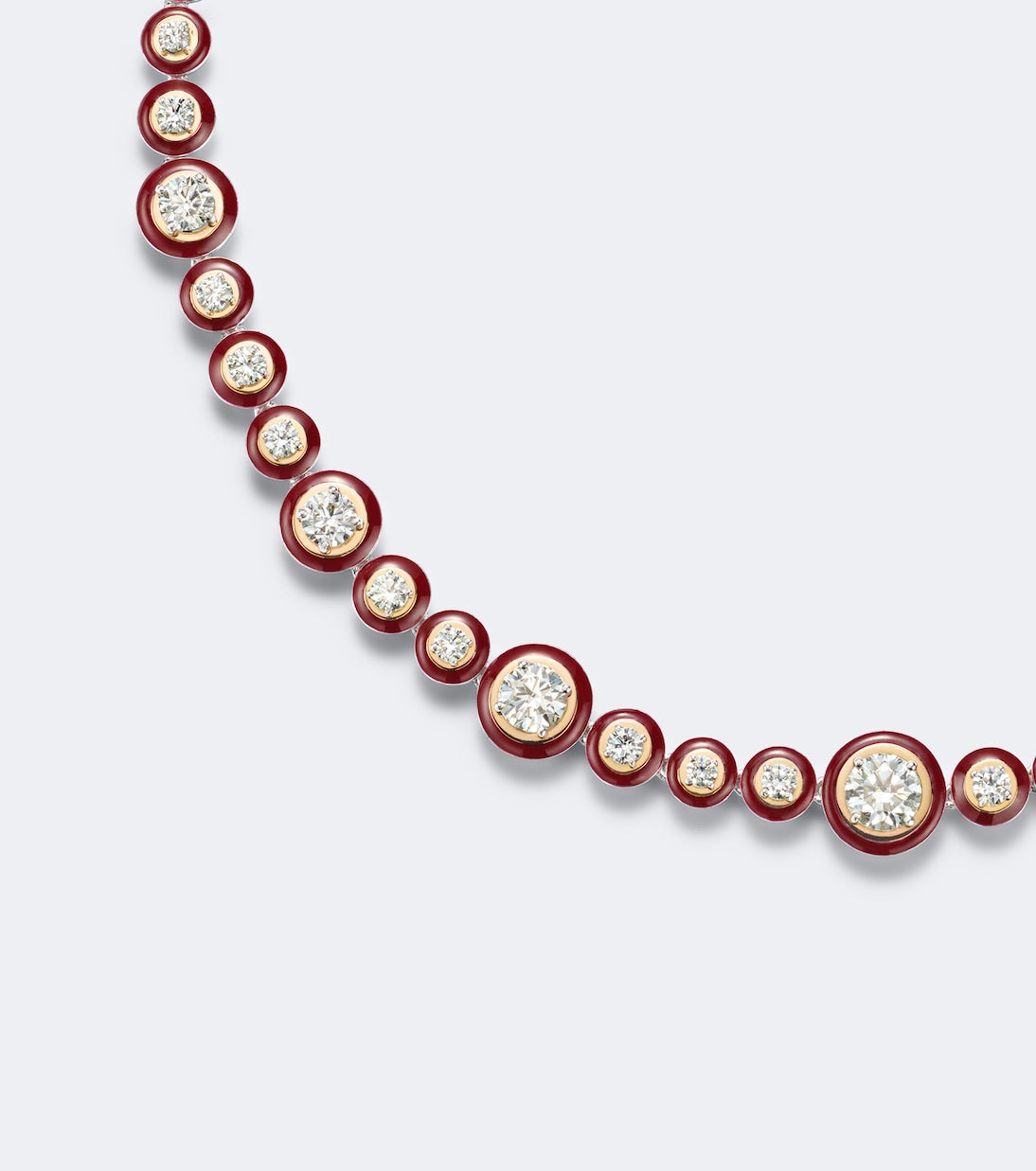 Kamyen - Polka Dots 18kt white gold and enamel necklace with diamonds
