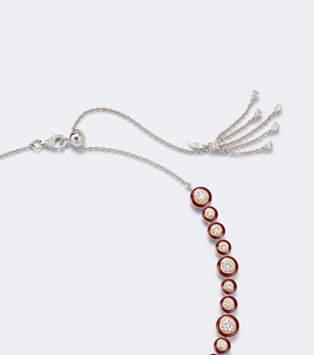Kamyen - Polka Dots 18kt white gold and enamel necklace with diamonds