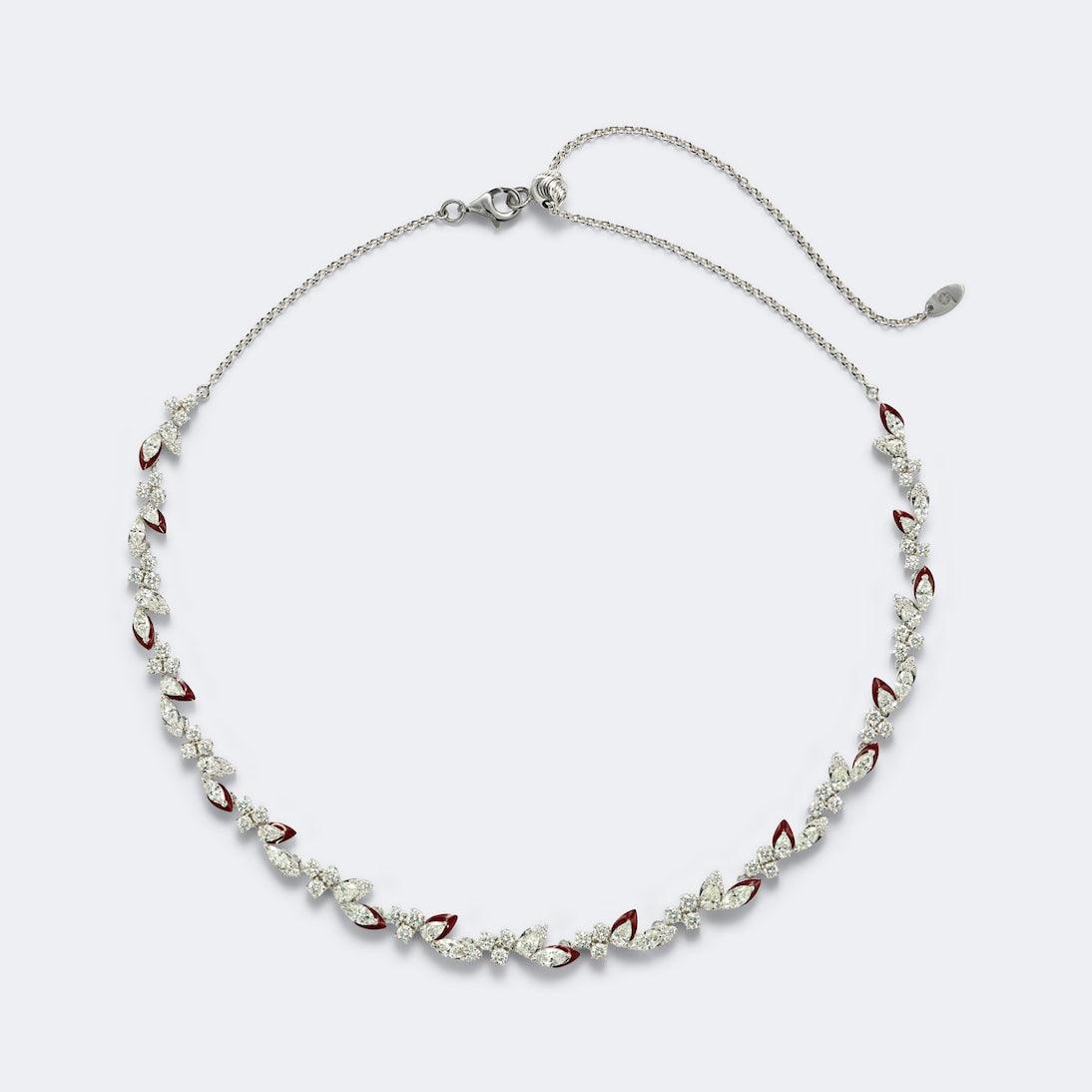 Kamyen - Autumn 18kt white gold and enamel choker with diamonds