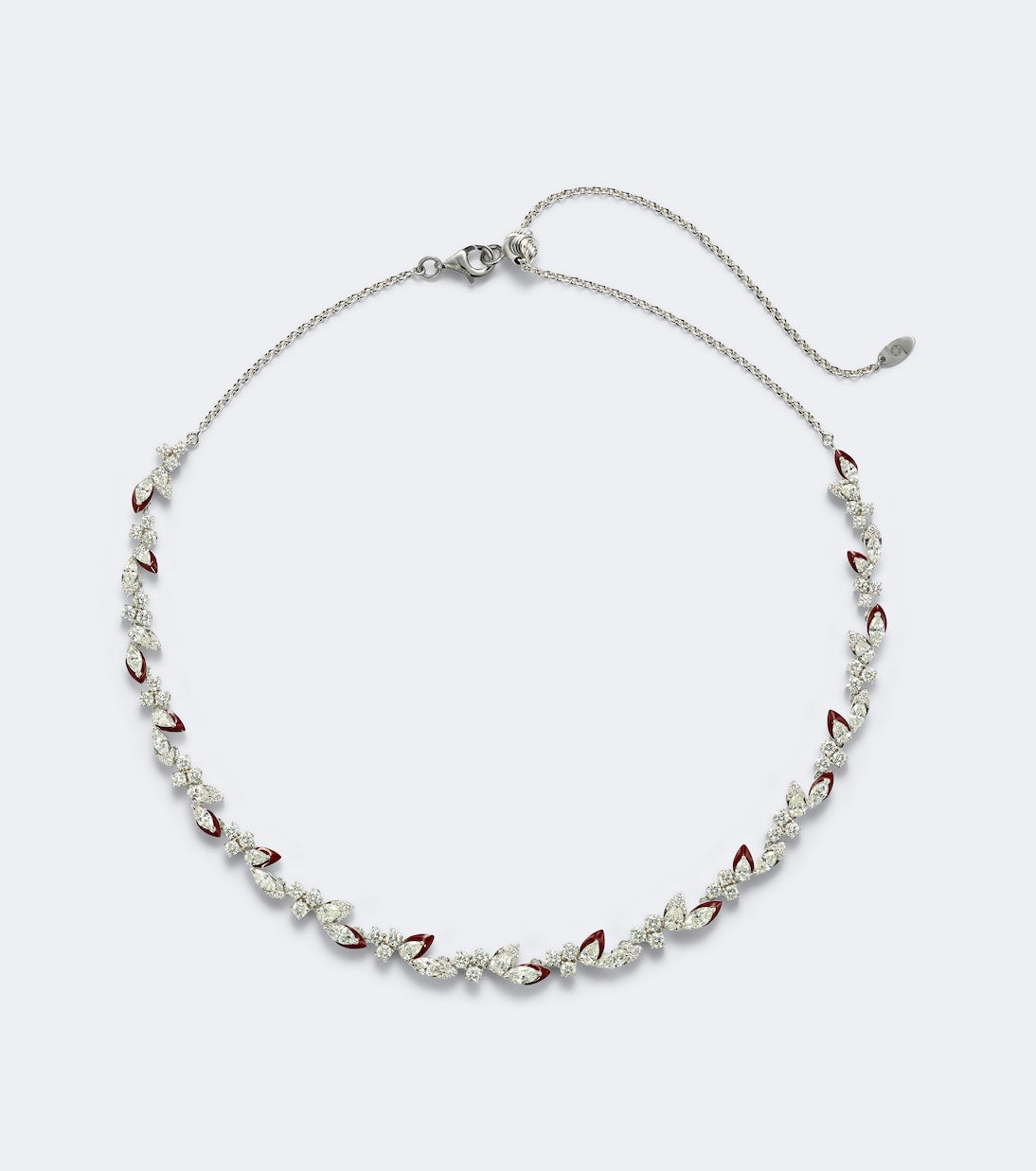 Kamyen - Autumn 18kt white gold and enamel choker with diamonds