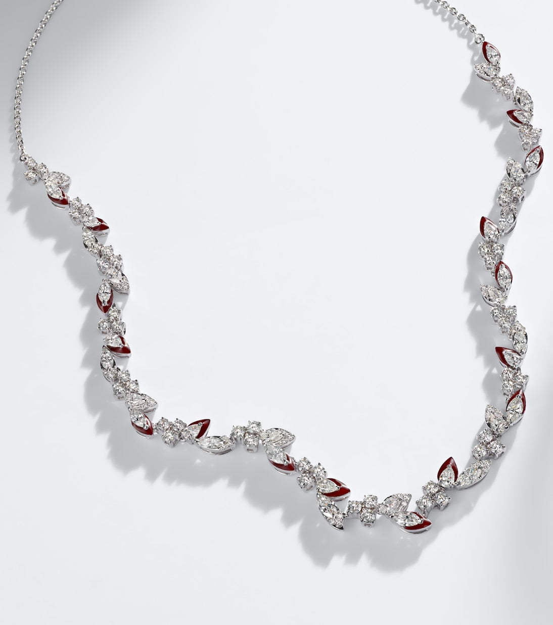 Kamyen - Autumn 18kt white gold and enamel choker with diamonds