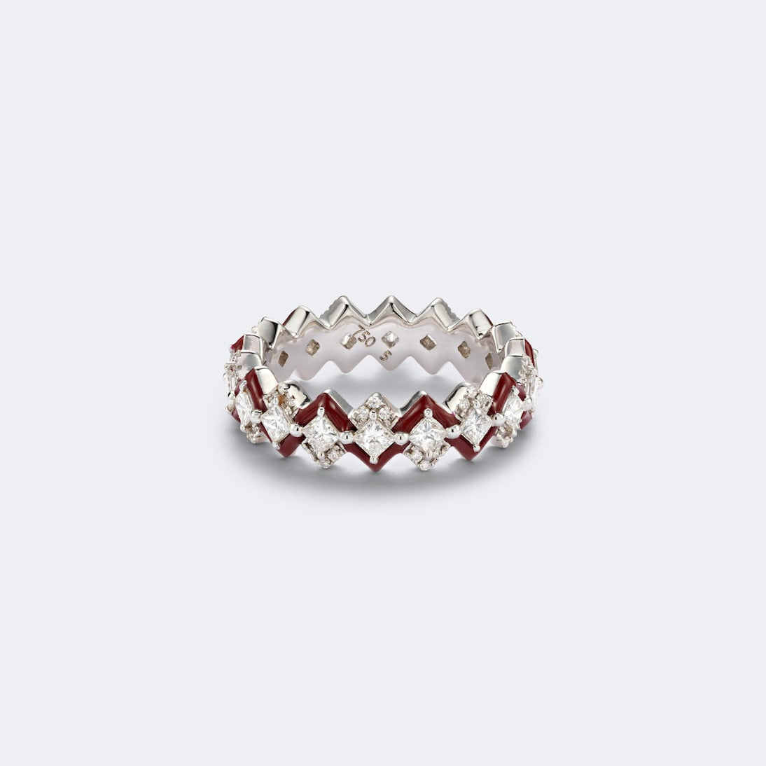 Kamyen - Puzzle 18kt white gold and enamel ring with diamonds
