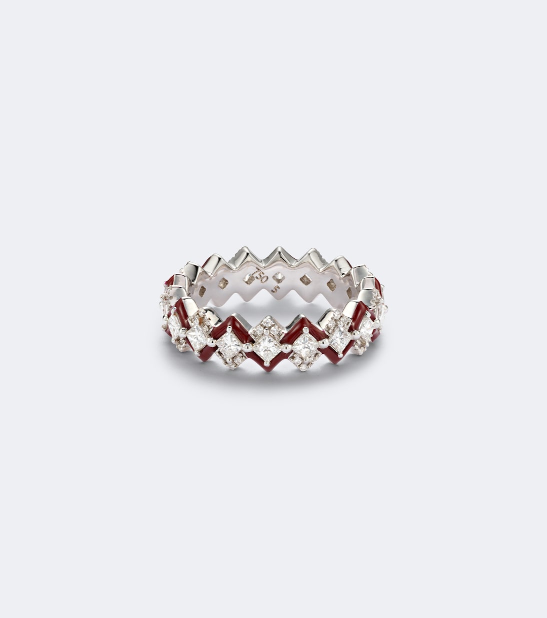 Kamyen - Puzzle 18kt white gold and enamel ring with diamonds