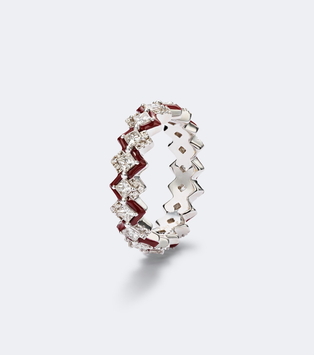 Kamyen - Puzzle 18kt white gold and enamel ring with diamonds