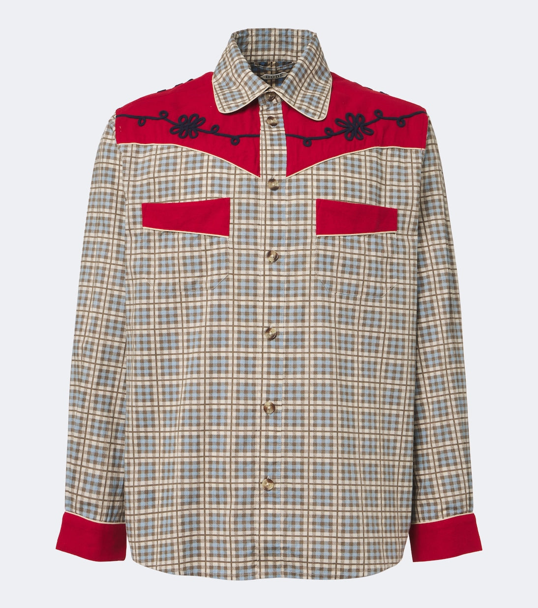 Bode - River City checked cotton poplin Western shirt