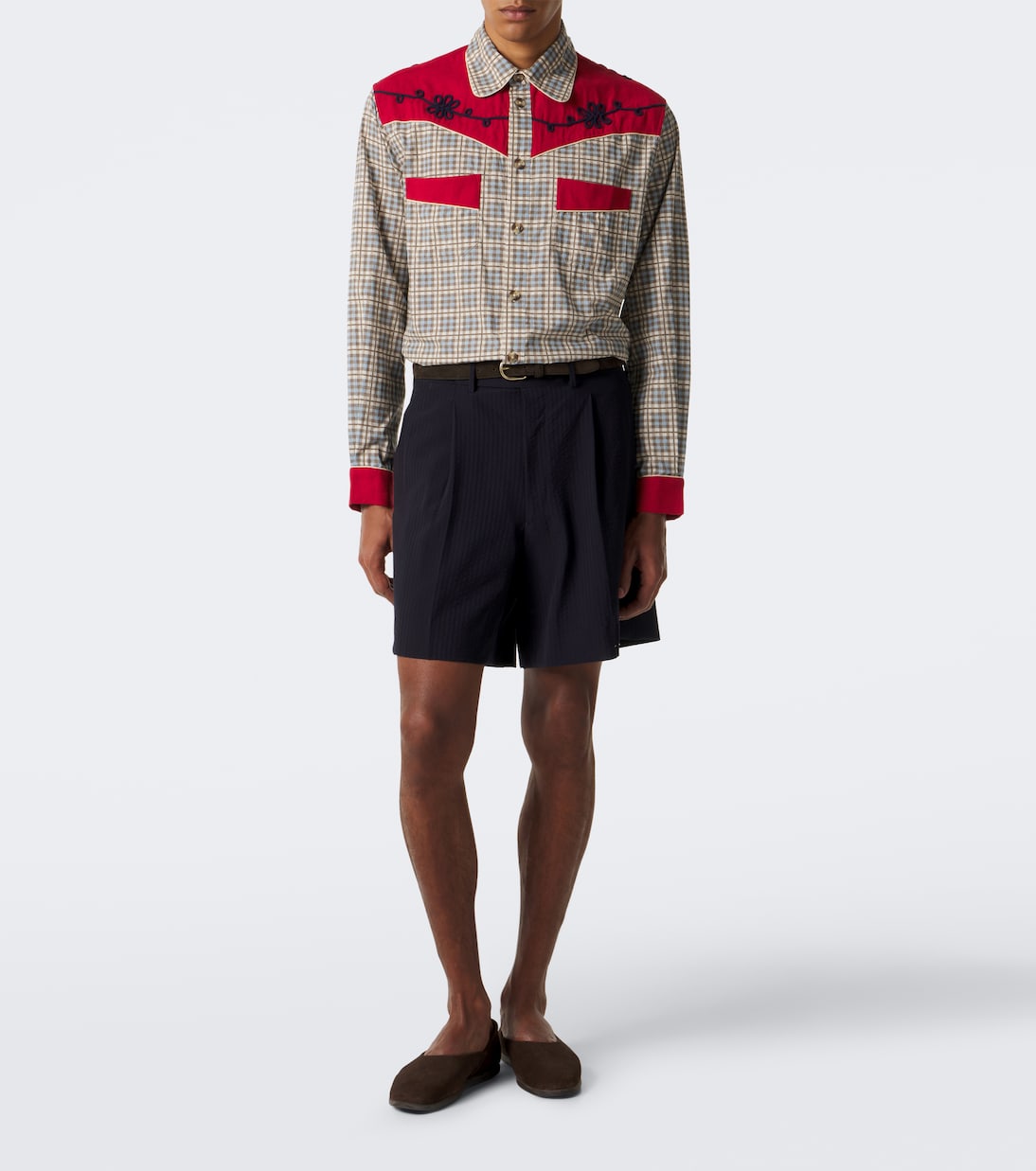 Bode - River City checked cotton poplin Western shirt